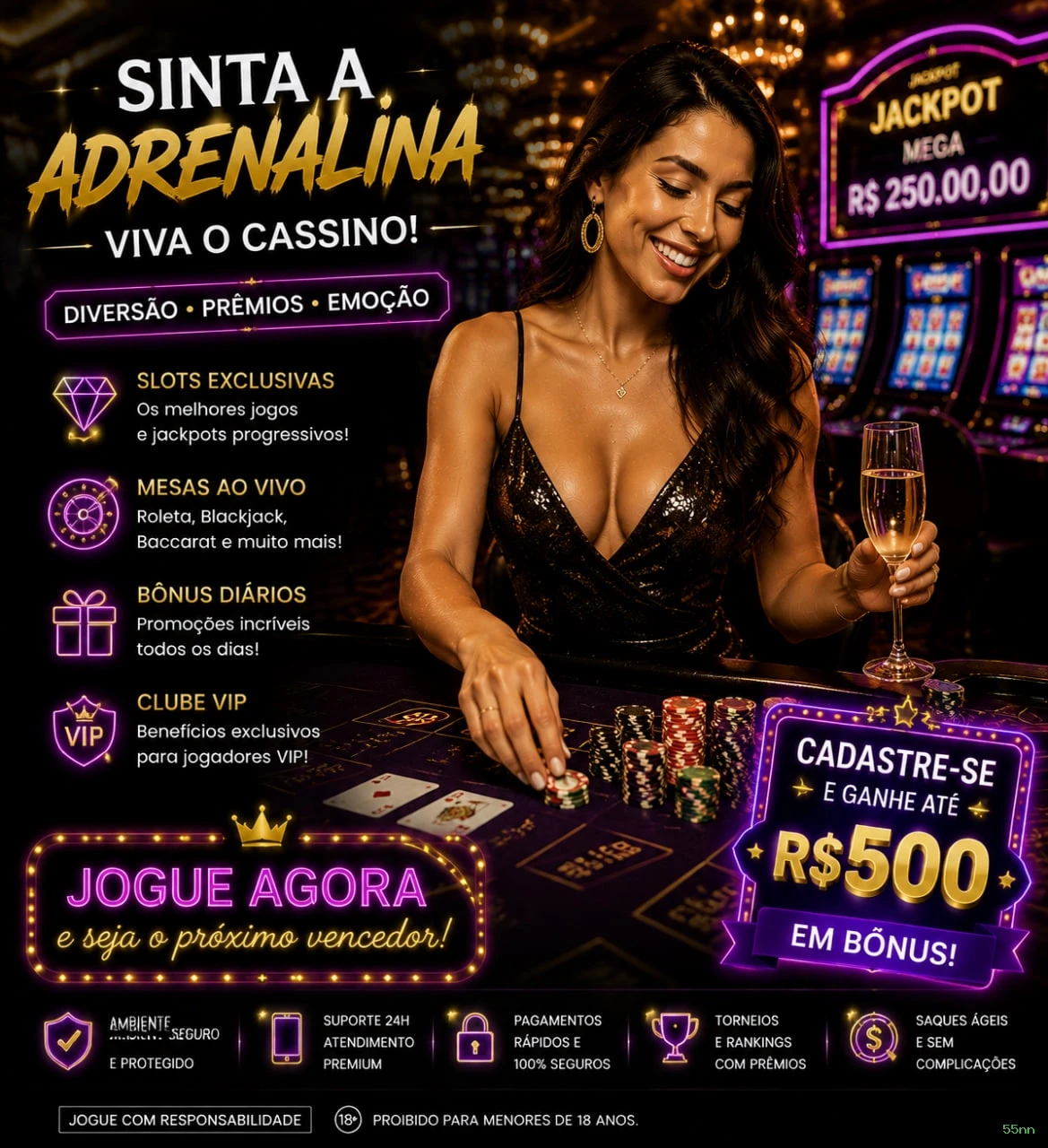 Bônus boas-vindas 55nn R$100